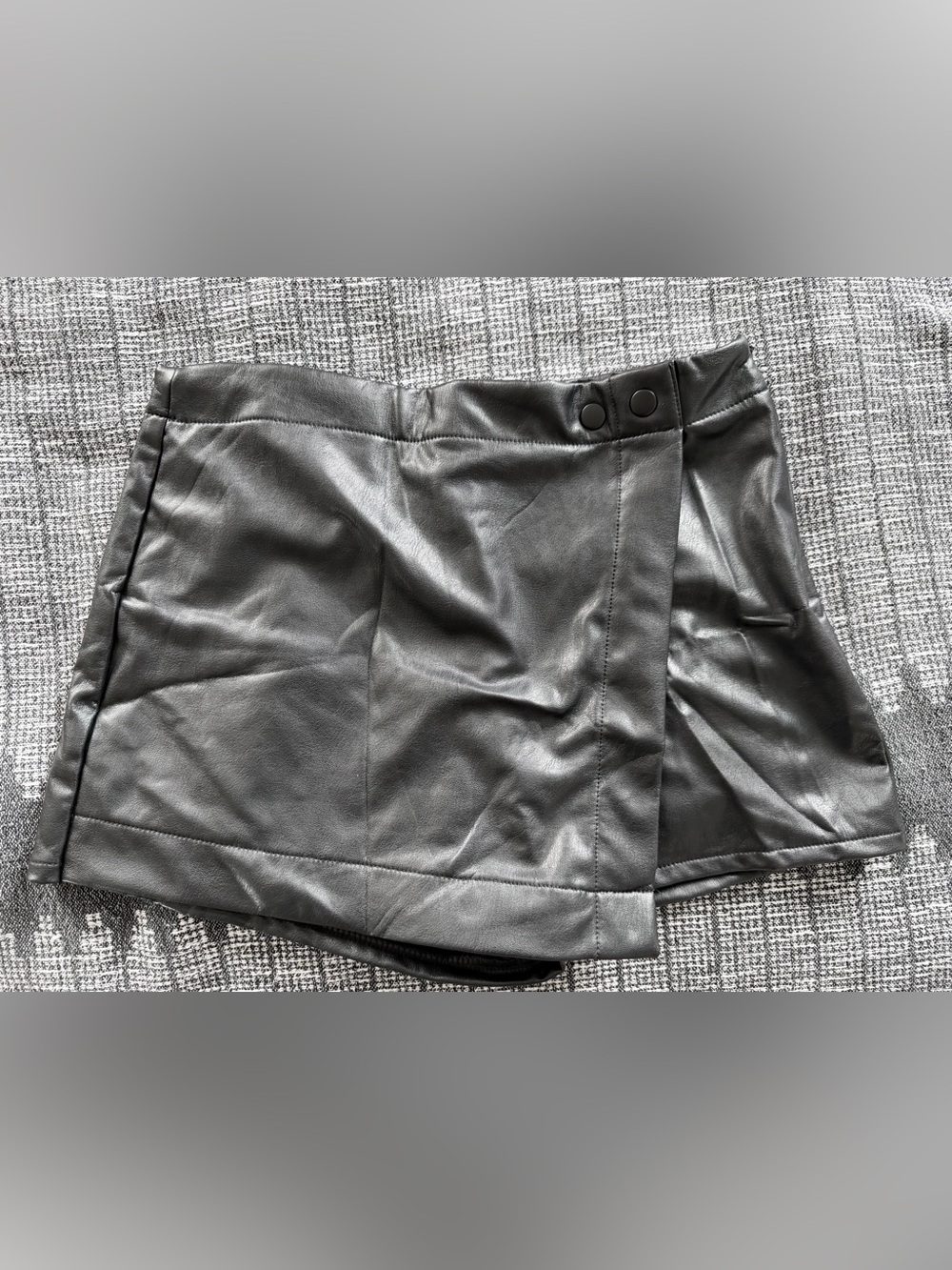 Black Faux Leather Women’s Skort